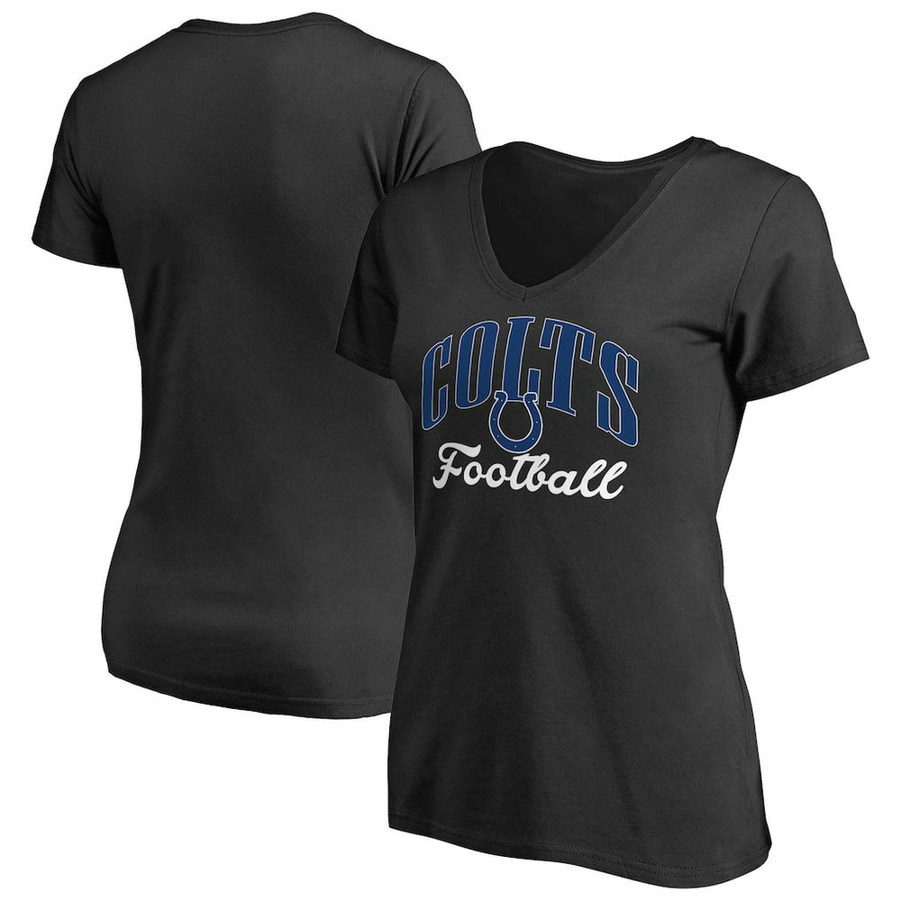 Indianapolis Colts Women's Victory Script V-Neck T-Shirt -Black | NFL