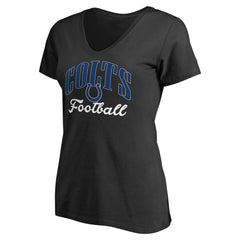 Indianapolis Colts Women's Victory Script V-Neck T-Shirt -Black | NFL