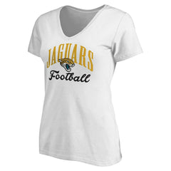 Jacksonville Jaguars Women's Victory Script V-Neck T-Shirt -White | NFL