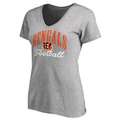 Cincinnati Bengals Women's Victory Script V-Neck T-Shirt Heather Gray | NFL