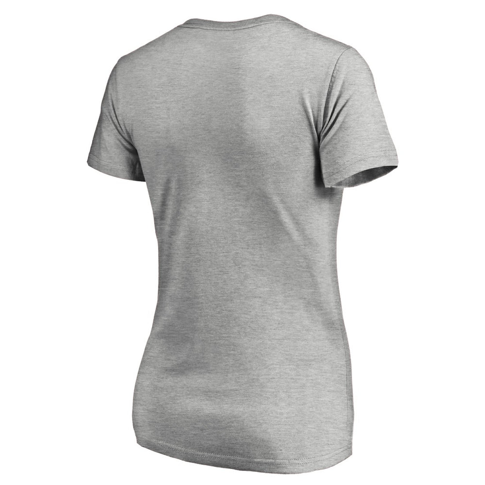 Green Bay Packers Women's Victory Script V-Neck T-Shirt Heather Gray | NFL