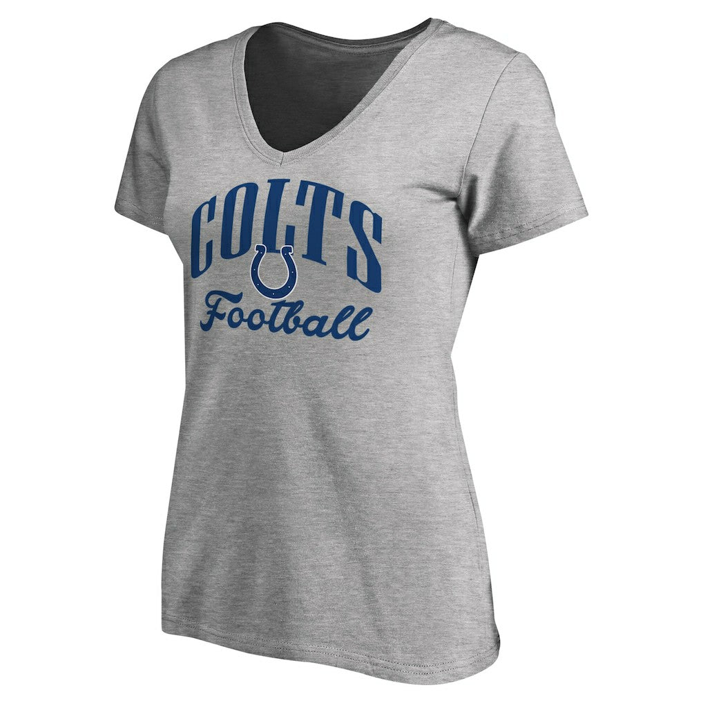 Indianapolis Colts Women's Victory Script V-Neck T-Shirt Heather Gray | NFL