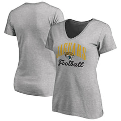 Jacksonville Jaguars Women's Victory Script V-Neck T-Shirt Heathered Gray | NFL