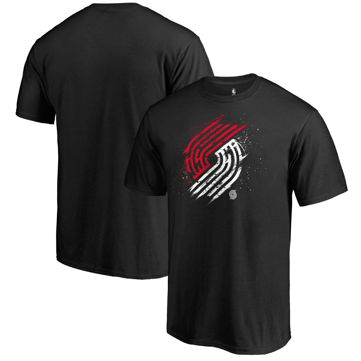 Portland Trail Blazers Splatter Logo T-Shirt Black - NBA