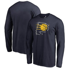 Indiana Pacers Splatter Logo Long Sleeve T-Shirt Navy - NBA