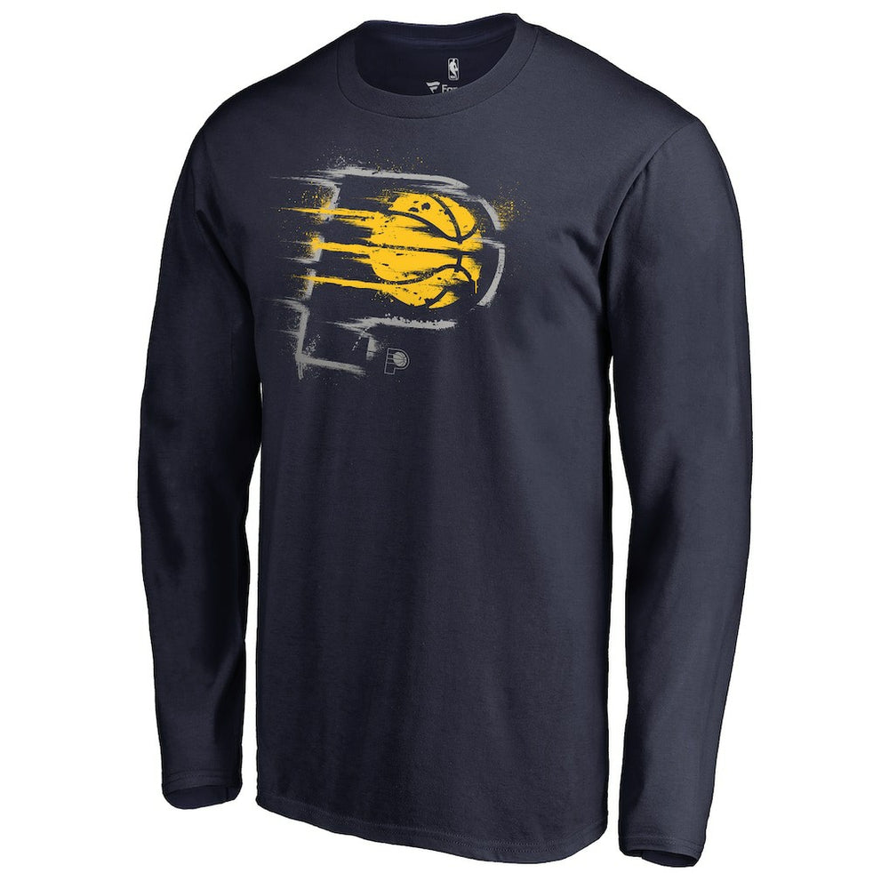 Indiana Pacers Splatter Logo Long Sleeve T-Shirt Navy - NBA