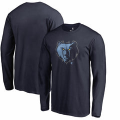 Memphis Grizzlies Splatter Logo Long Sleeve T-Shirt Navy - NBA