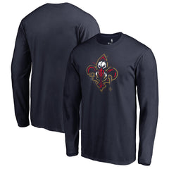 New Orleans Pelicans Splatter Logo Long Sleeve T-Shirt Navy - NBA