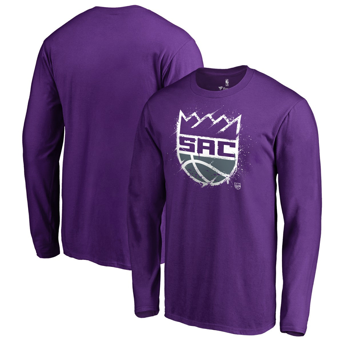Sacramento Kings Splatter Logo Long Sleeve T-Shirt Purple - NBA