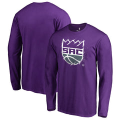 Sacramento Kings Splatter Logo Long Sleeve T-Shirt Purple - NBA