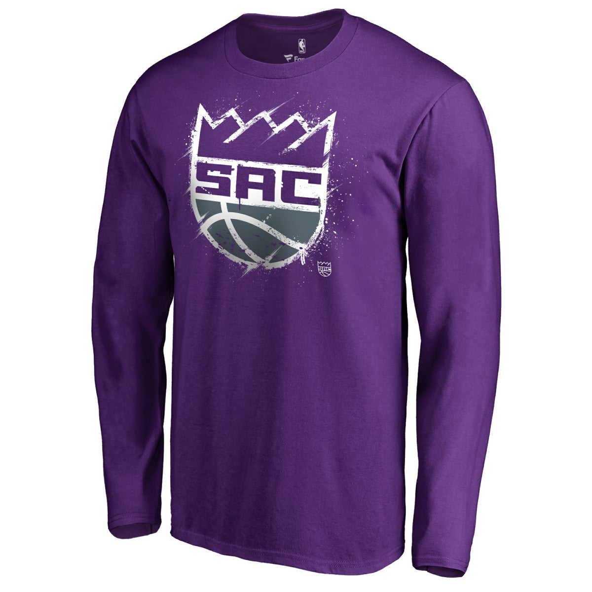 Sacramento Kings Splatter Logo Long Sleeve T-Shirt Purple - NBA