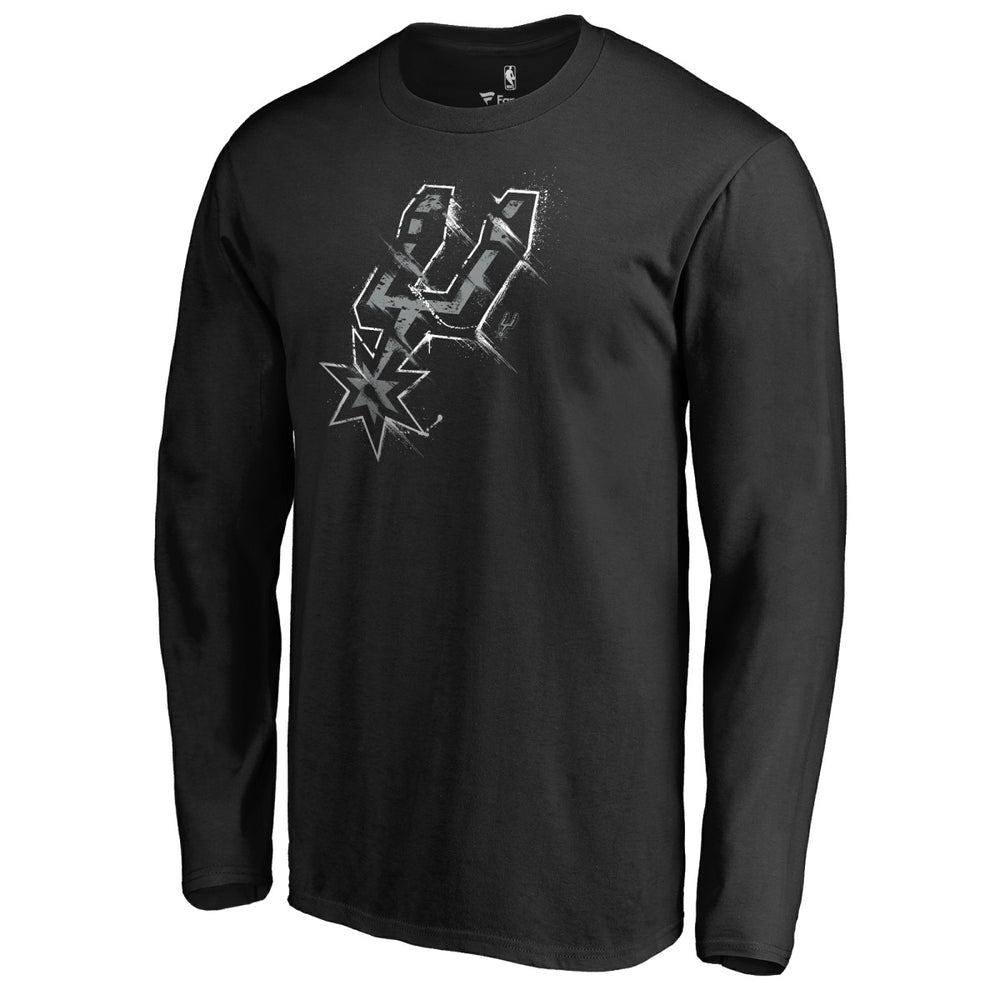 San Antonio Spurs Splatter Logo Long Sleeve T-Shirt Black - NBA