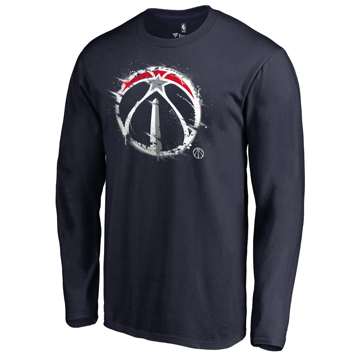 Washington Wizards Splatter Logo Long Sleeve T-Shirt Navy - NBA