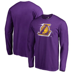 Los Angeles Lakers Splatter Logo Long Sleeve T-Shirt Purple - NBA