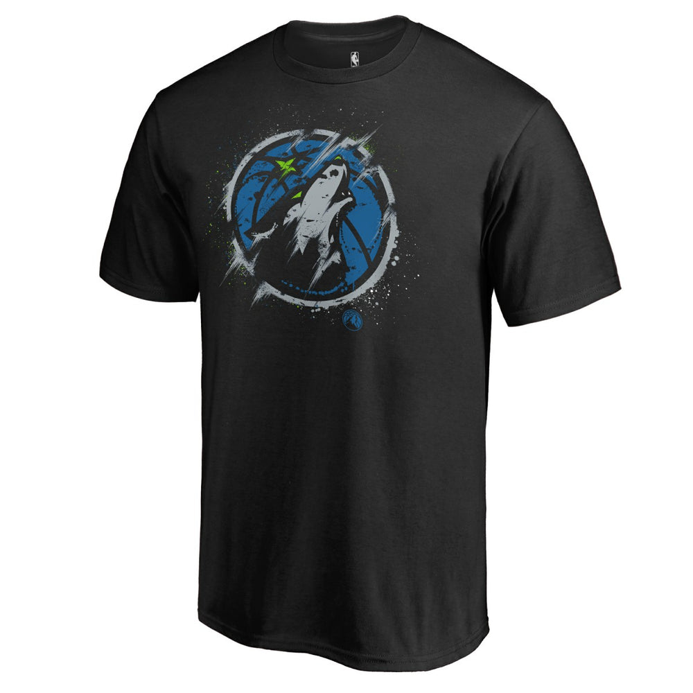 Minnesota Timberwolves Splatter Logo T-Shirt Black - NBA