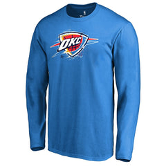 Oklahoma City Thunder Splatter Logo Long Sleeve T-Shirt Blue - NBA