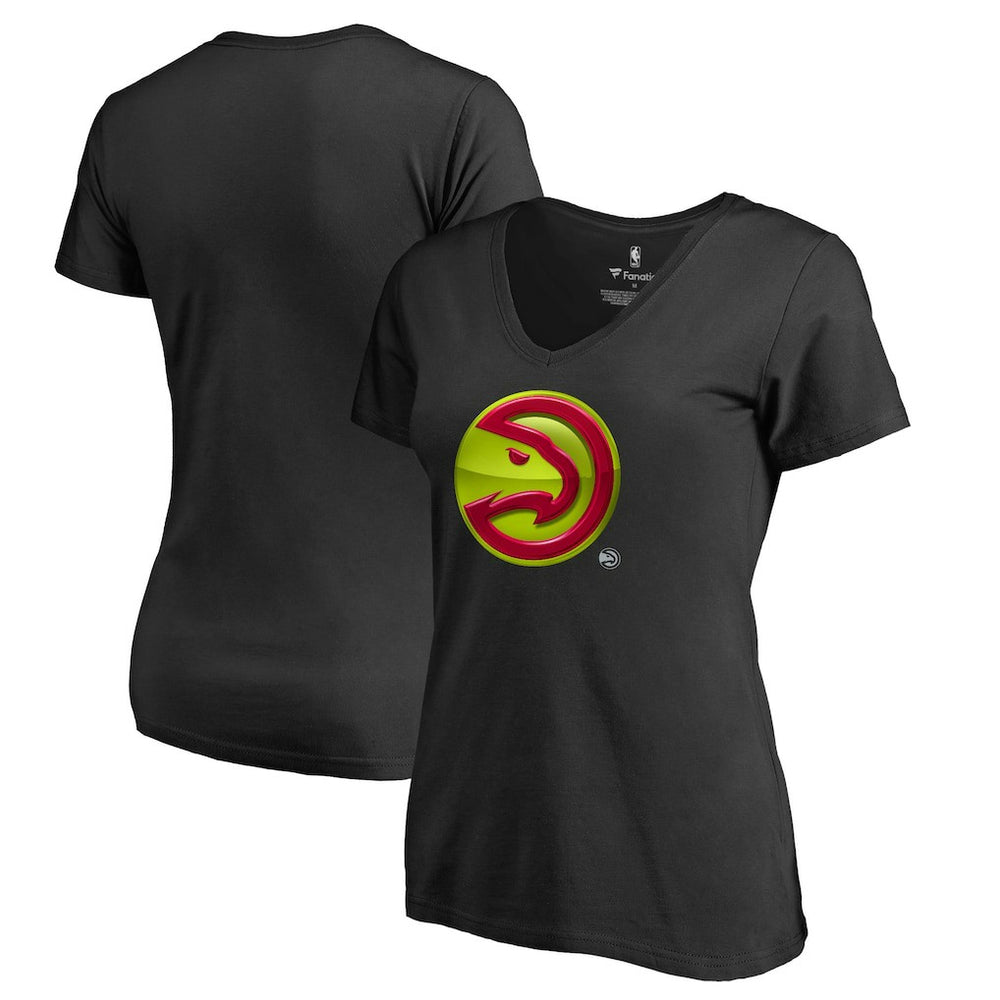 Atlanta Hawks Women's Midnight Mascot V-Neck T-Shirt Black - NBA