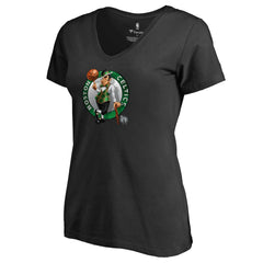 Boston Celtics Women's Midnight Mascot V-Neck T-Shirt Black - NBA
