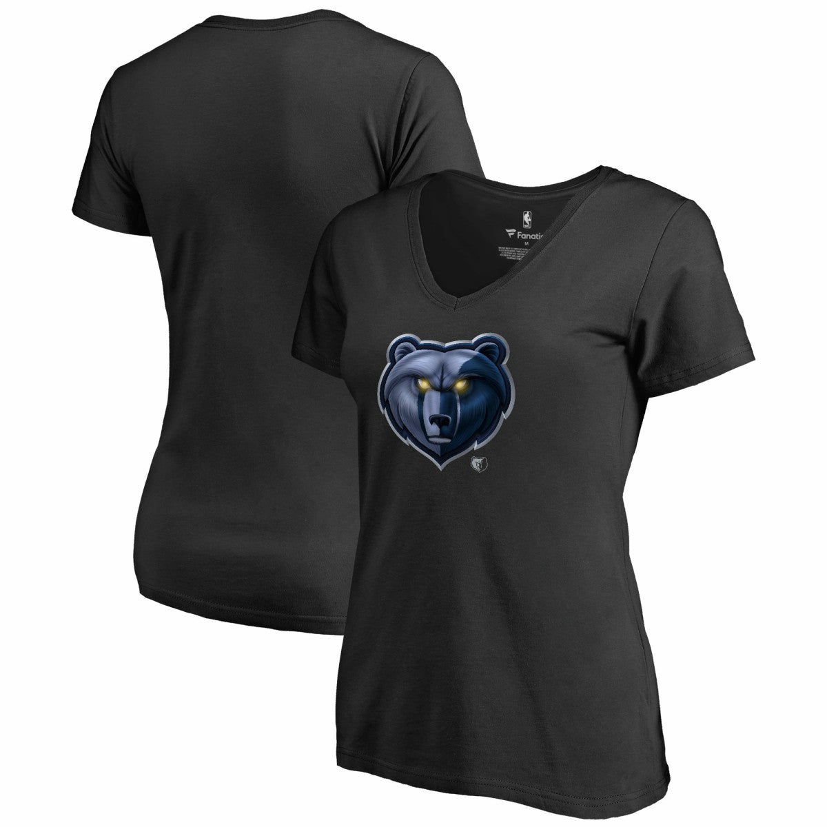 Memphis Grizzlies Women's Midnight Mascot V-Neck T-Shirt Black - NBA