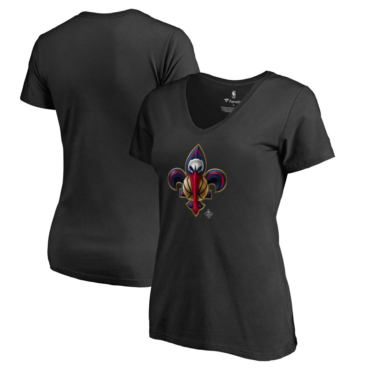 New Orleans Pelicans Women's Midnight Mascot V-Neck T-Shirt Black - NBA