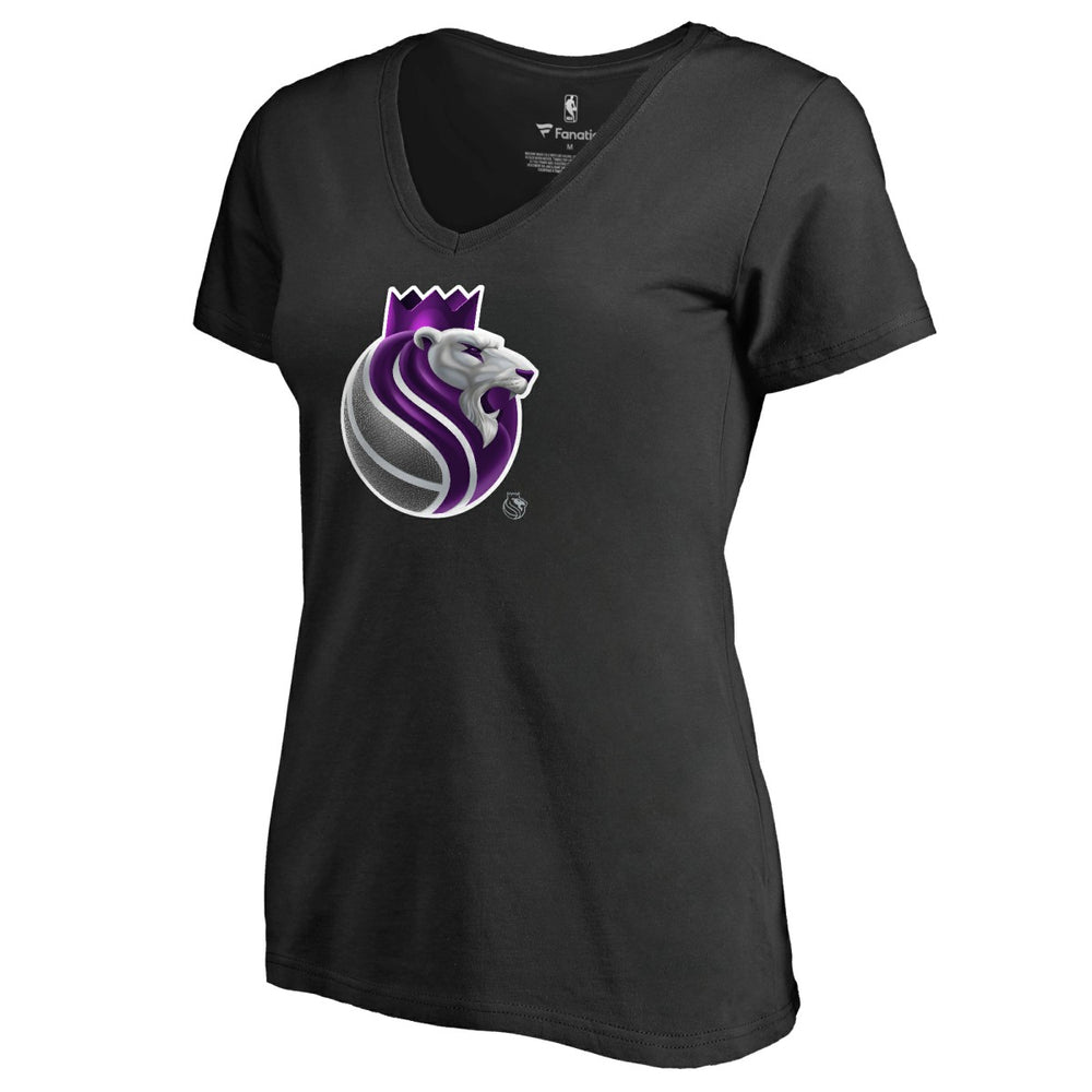 Sacramento Kings Women's Midnight Mascot V-Neck T-Shirt Black - NBA