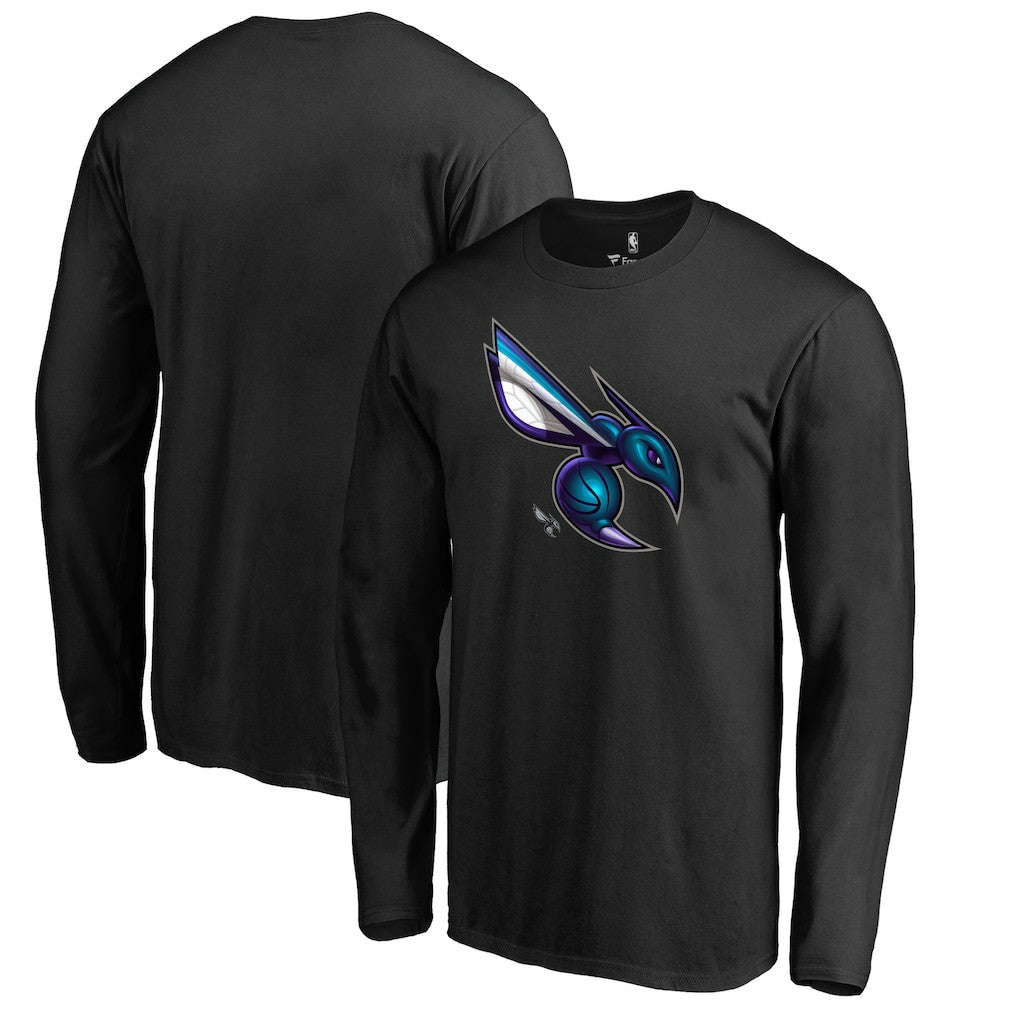Charlotte Hornets Midnight Mascot Long Sleeve T-Shirt Black - NBA