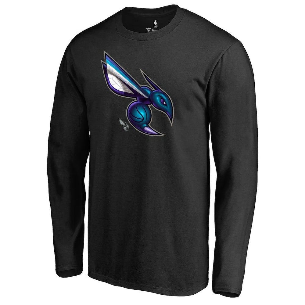 Charlotte Hornets Midnight Mascot Long Sleeve T-Shirt Black - NBA