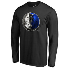 Dallas Mavericks Midnight Mascot Long Sleeve T-Shirt Black - NBA