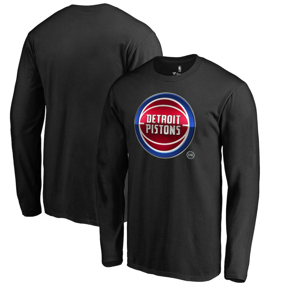 Detroit Pistons Midnight Mascot Long Sleeve T-Shirt Black - NBA