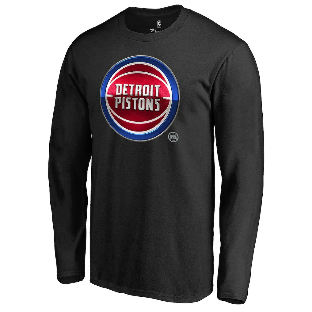 Detroit Pistons Midnight Mascot Long Sleeve T-Shirt Black - NBA