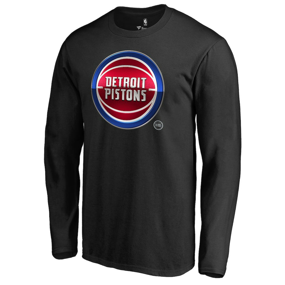 Detroit Pistons Midnight Mascot Long Sleeve T-Shirt Black - NBA
