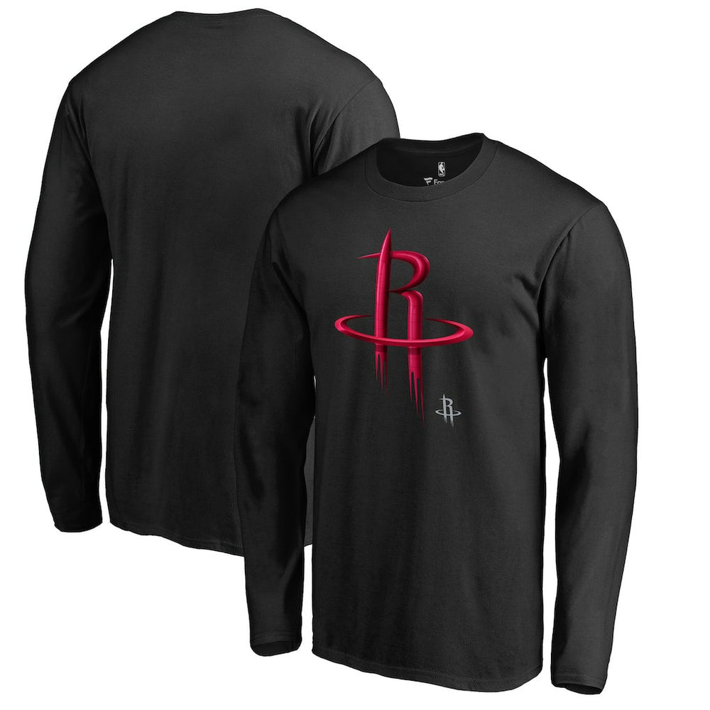 Houston Rockets Midnight Mascot Long Sleeve T-Shirt Black - NBA