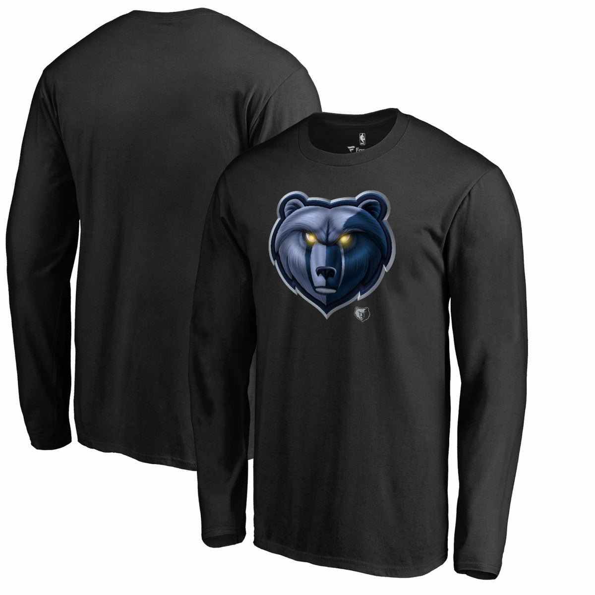 Memphis Grizzlies Midnight Mascot Long Sleeve T-Shirt Black - NBA