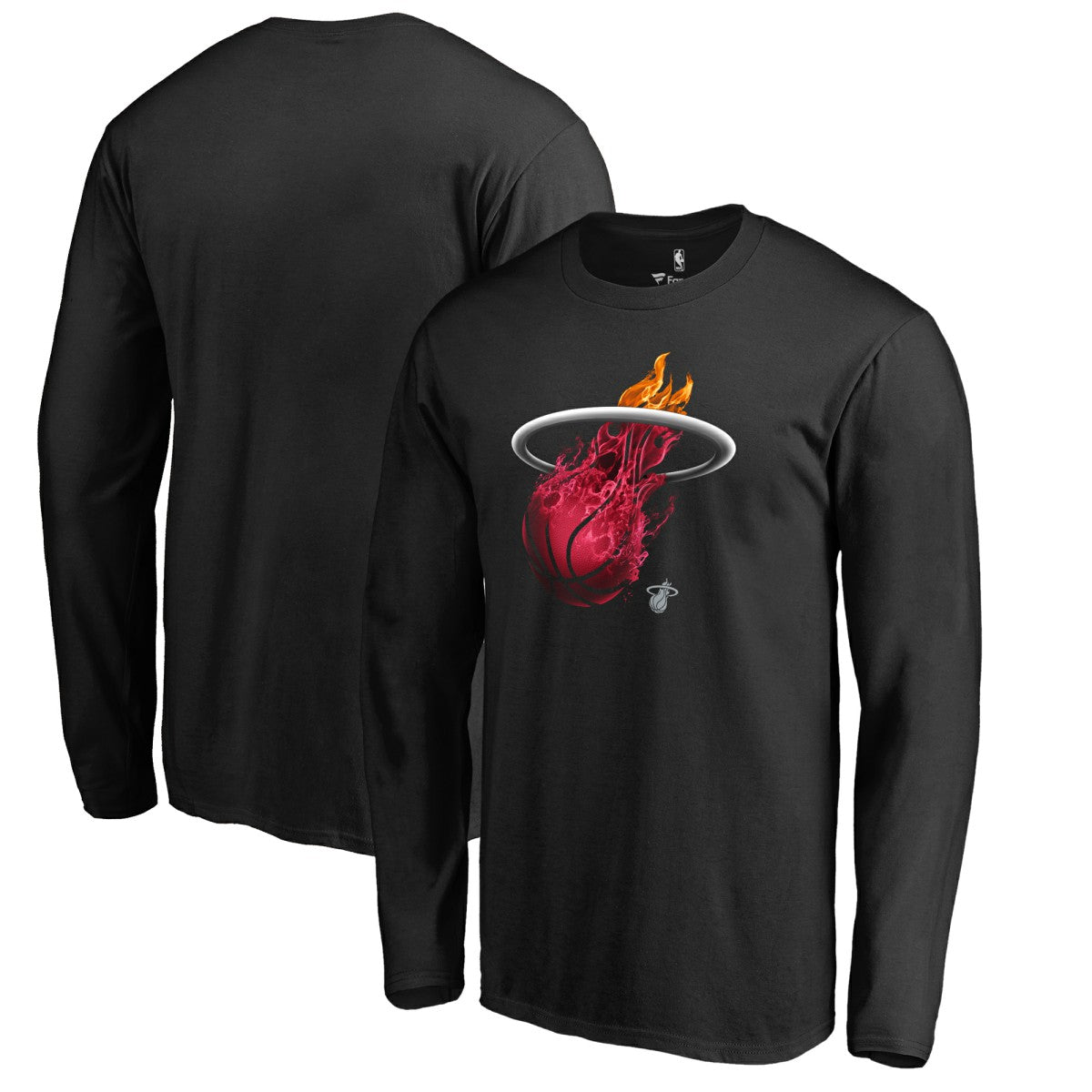 Miami Heat Midnight Mascot Long Sleeve T-Shirt Black - NBA