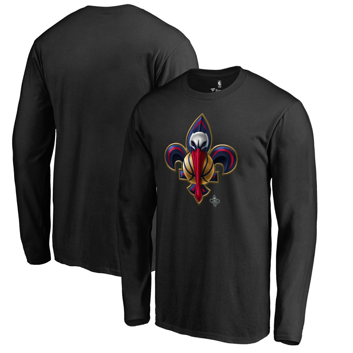 New Orleans Pelicans Midnight Mascot Long Sleeve T-Shirt Black - NBA