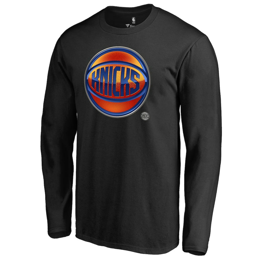 New York Knicks Midnight Mascot Long Sleeve T-Shirt Black - NBA