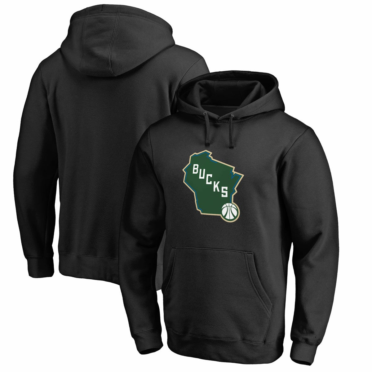 Milwaukee Bucks Alternate Logo Pullover Hoodie Black - NBA