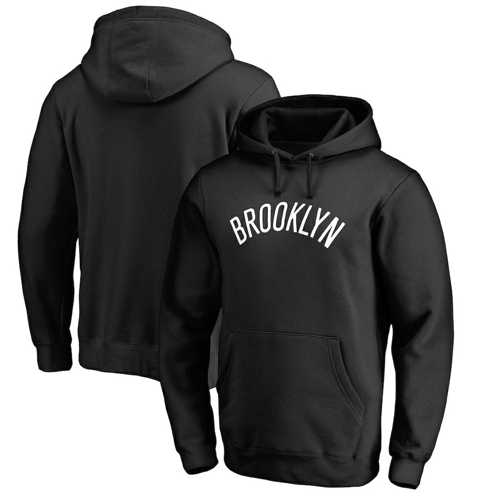 Brooklyn Nets Wordmark Pullover Hoodie Black - NBA