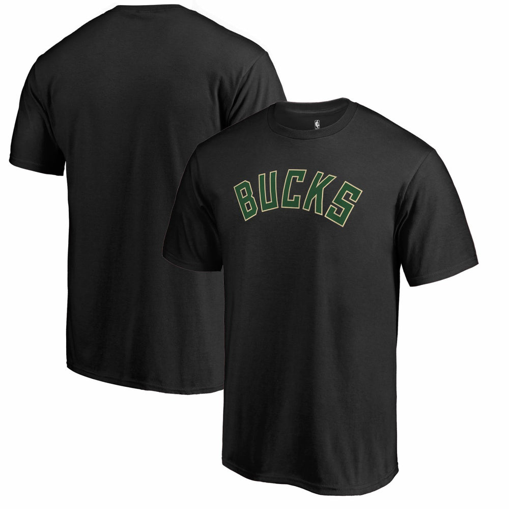 Milwaukee Bucks Primary Wordmark T-Shirt Black - NBA