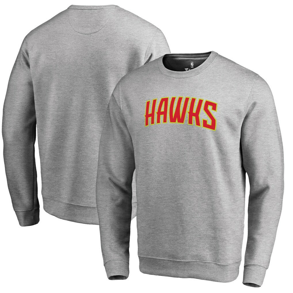 Atlanta Hawks Wordmark Pullover Sweatshirt Heathered Gray - NBA