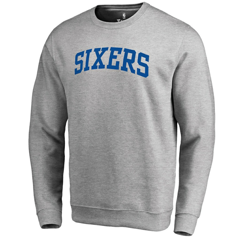Philadelphia 76ers Wordmark II Pullover Sweatshirt Heathered Gray - NBA