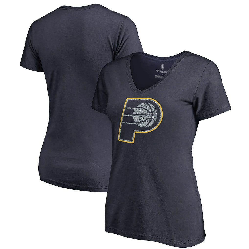 Indiana Pacers Women's Static Logo V-Neck T-Shirt Navy - NBA