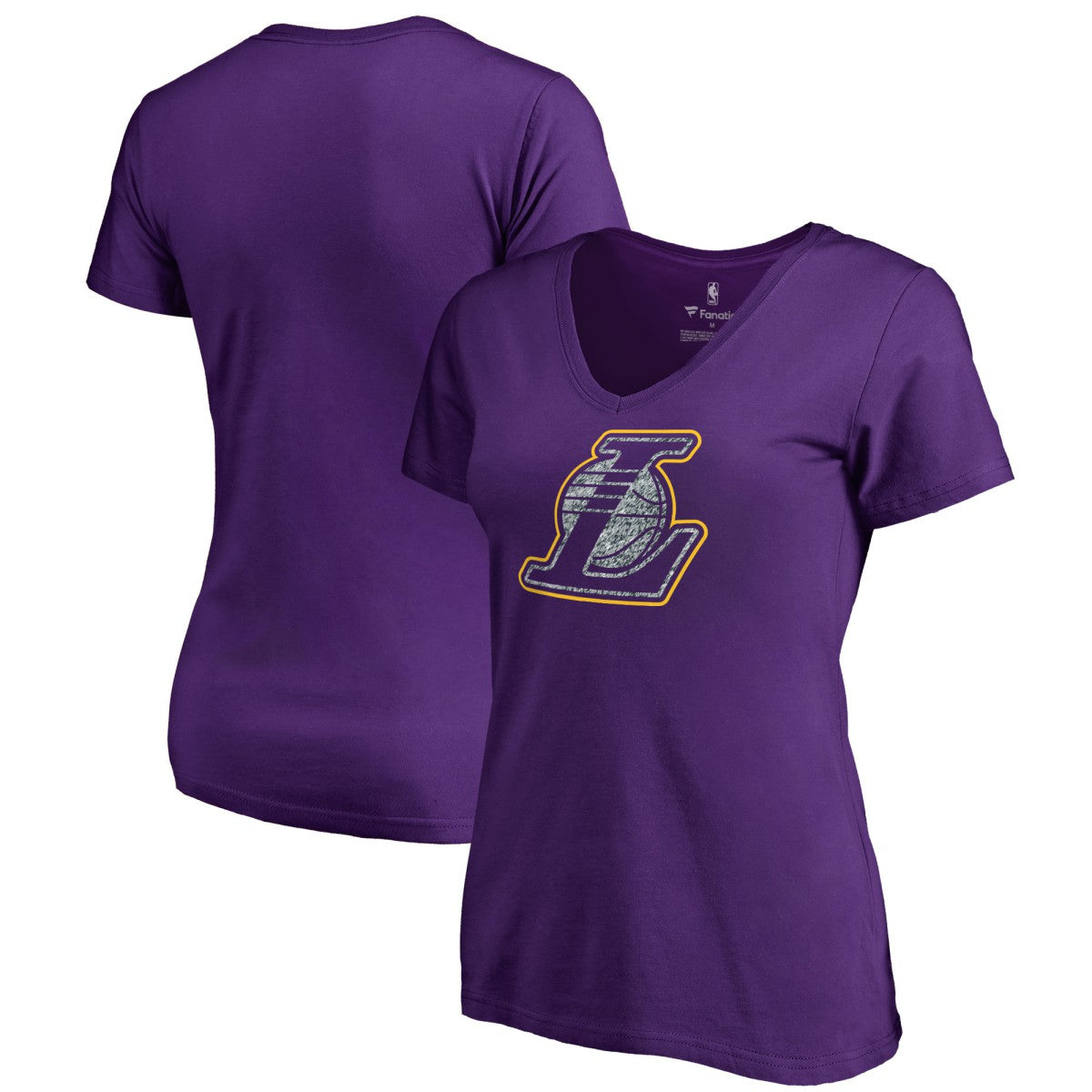 Los Angeles Lakers Women's Static Logo V-Neck T-Shirt Purple - NBA