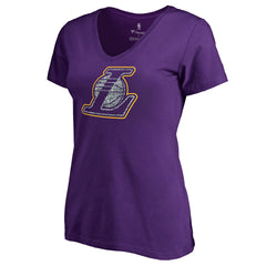 Los Angeles Lakers Women's Static Logo V-Neck T-Shirt Purple - NBA