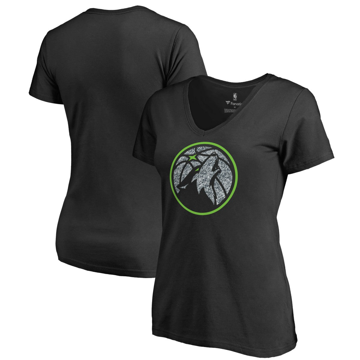 Minnesota Timberwolves Women's Static Logo V-Neck T-Shirt Black - NBA
