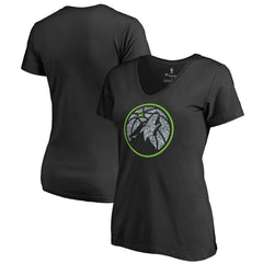 Minnesota Timberwolves Women's Static Logo V-Neck T-Shirt Black - NBA