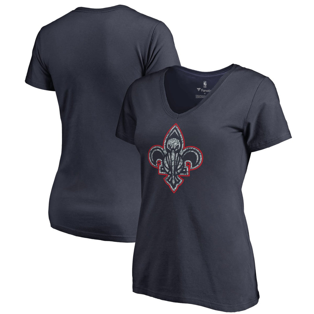New Orleans Pelicans Women's Static Logo V-Neck T-Shirt Navy - NBA