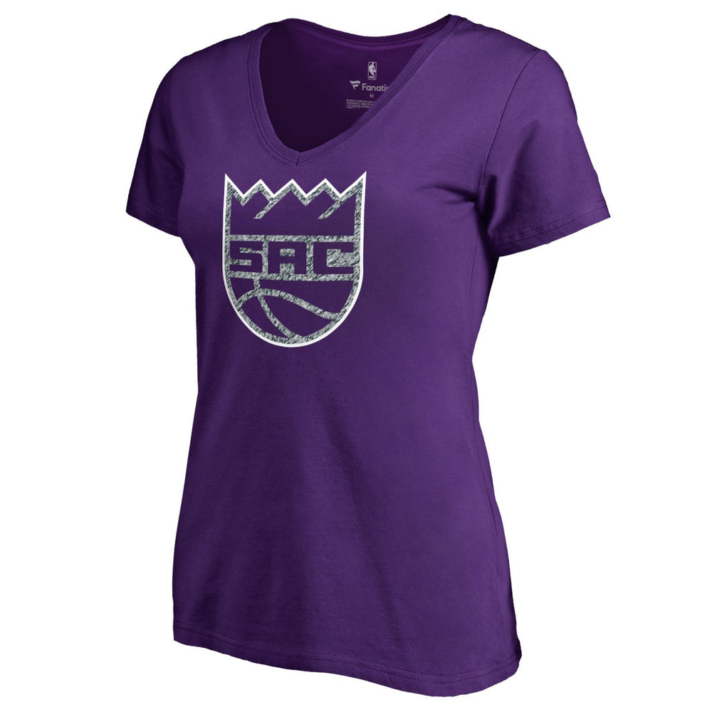 Sacramento Kings Women's Static Logo V-Neck T-Shirt Purple - NBA