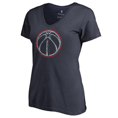 Washington Wizards Women's Static Logo V-Neck T-Shirt Navy - NBA