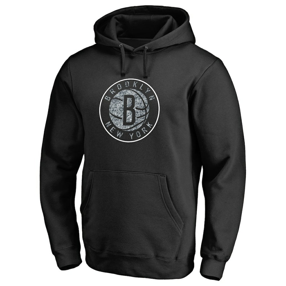 Brooklyn Nets Static Logo Pullover Hoodie Black - NBA